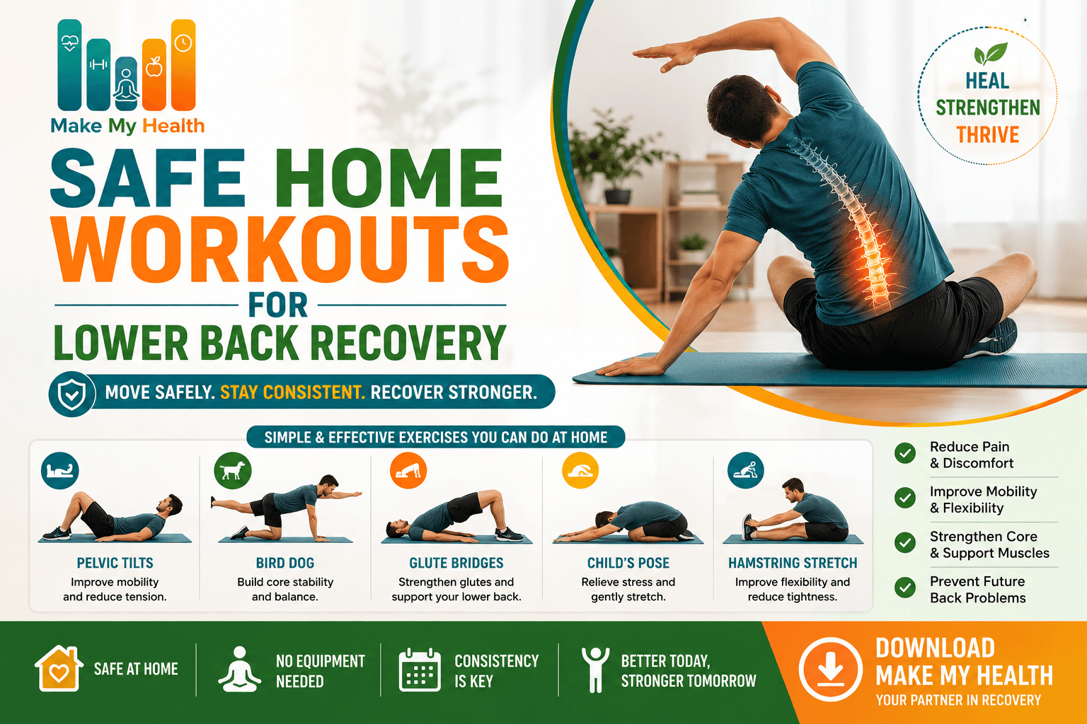 Safe Home Workouts for Lower Back Recovery